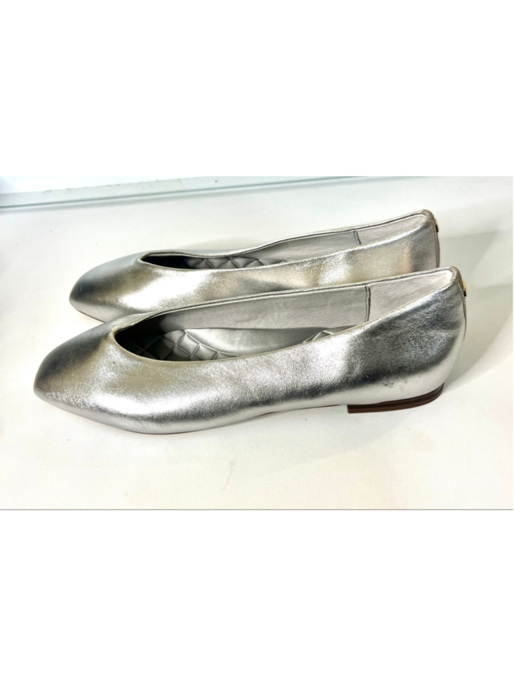 Birdies Crane Metallic Silver Leather Flats Women Size 8.5 - Picture 5 of 9